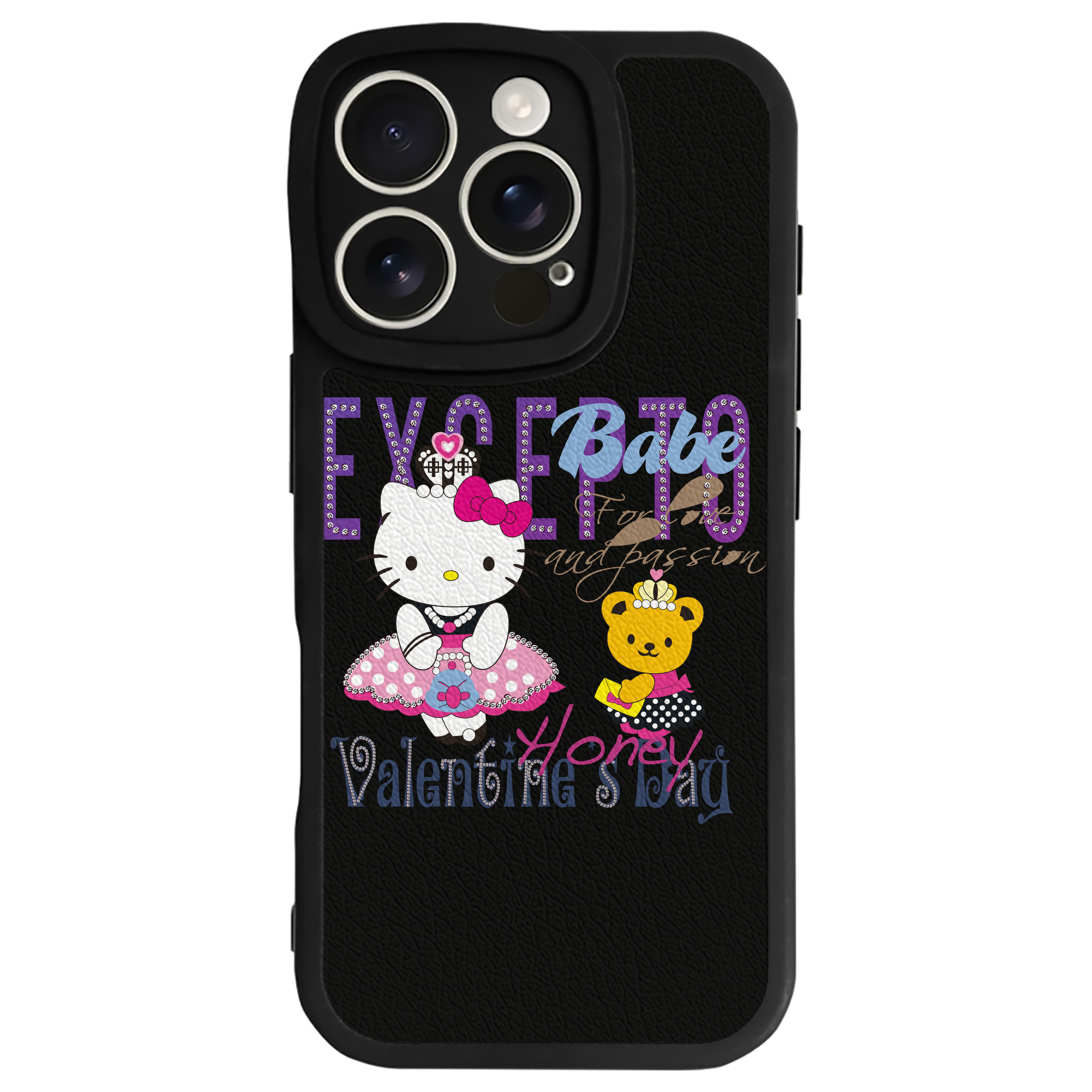 （画像用） Hello Kitty ハローキティ 【iPhone 16シリーズ対応】シリコンスマホケース（レザー調） 材質：シリコン